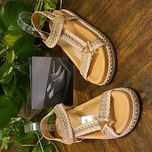 Arezzo Mya raffia woven sandal